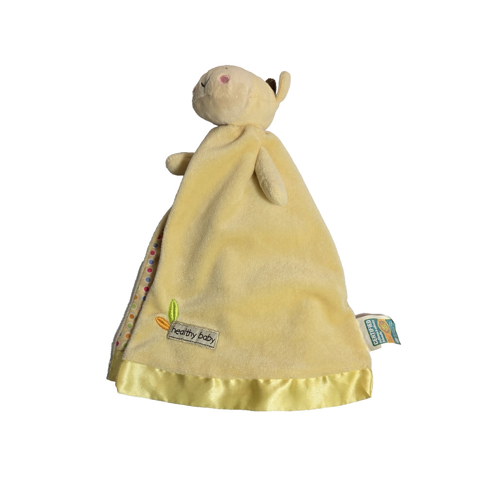 Healthy Baby Giraffe Security Blanket Kids Preferred Baby Lovey Yellow dots Silk